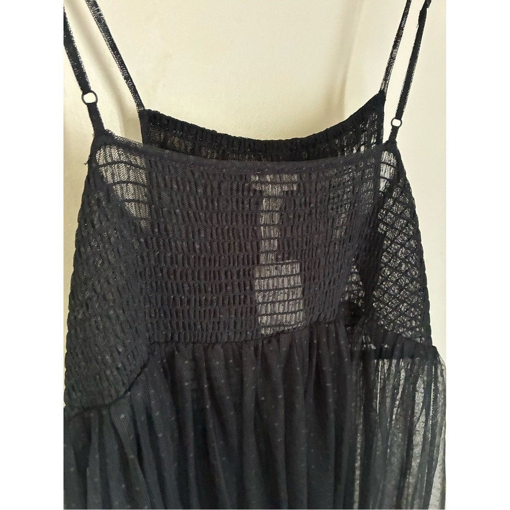 Free People Can't Stop Won't Stop Black Sheer Whimsigoth Slip Dress Size Small - Picture 8 of 8